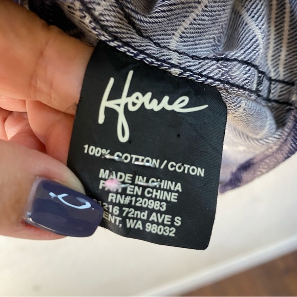 HOWE Creative Workwear Flannel Button Down Blue/White Long Sleeve Size XXL - Picture 6 of 9